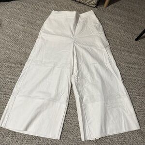 Banana Republic Cream Wide-Leg Cropped Pants